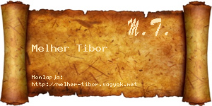 Melher Tibor névjegykártya